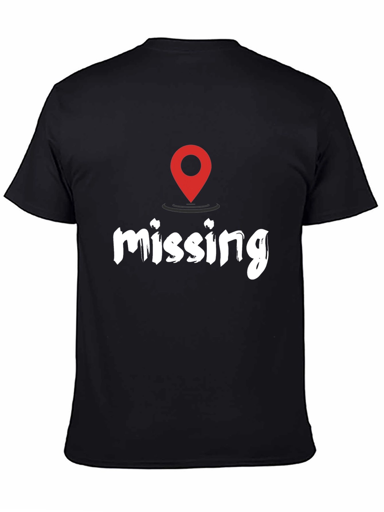 Missing You Location T-Shirt - Black Casual Tee
