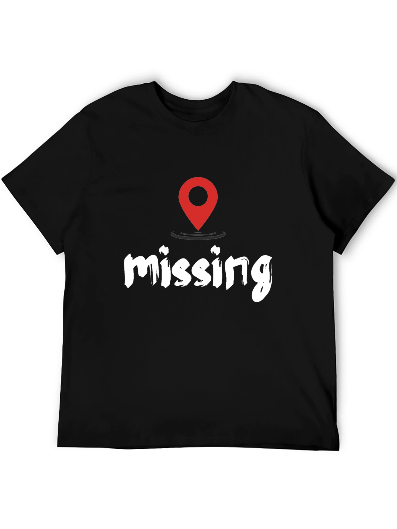 Missing You Location T-Shirt - Black Casual Tee