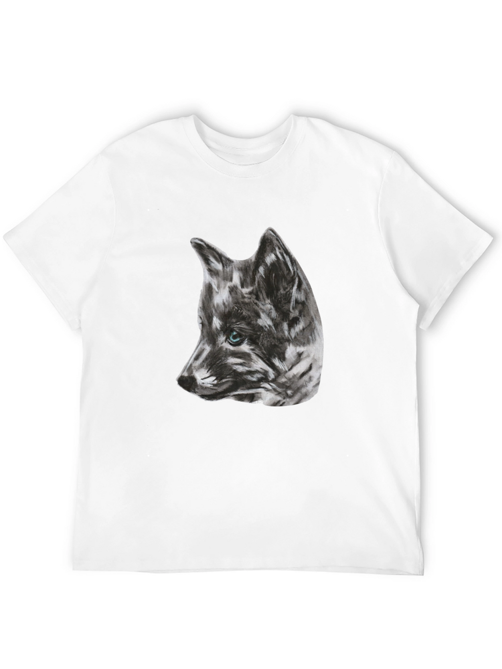 Wolf Sketch Graphic Black T-Shirt