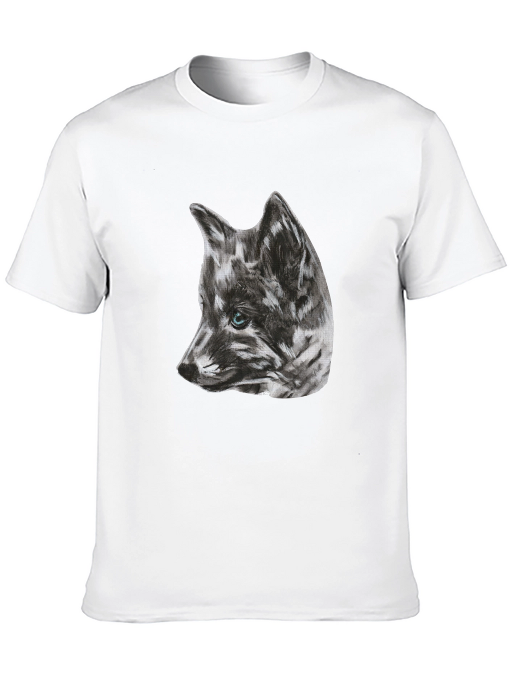 Wolf Sketch Graphic Black T-Shirt