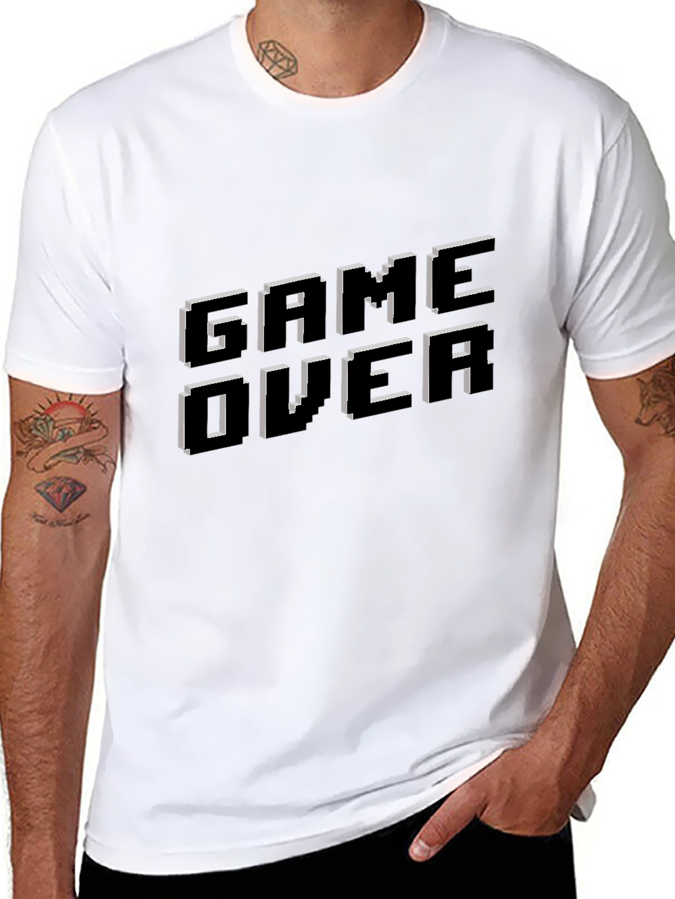Game Over Pixel Art T-Shirt - Gamer Style Tee