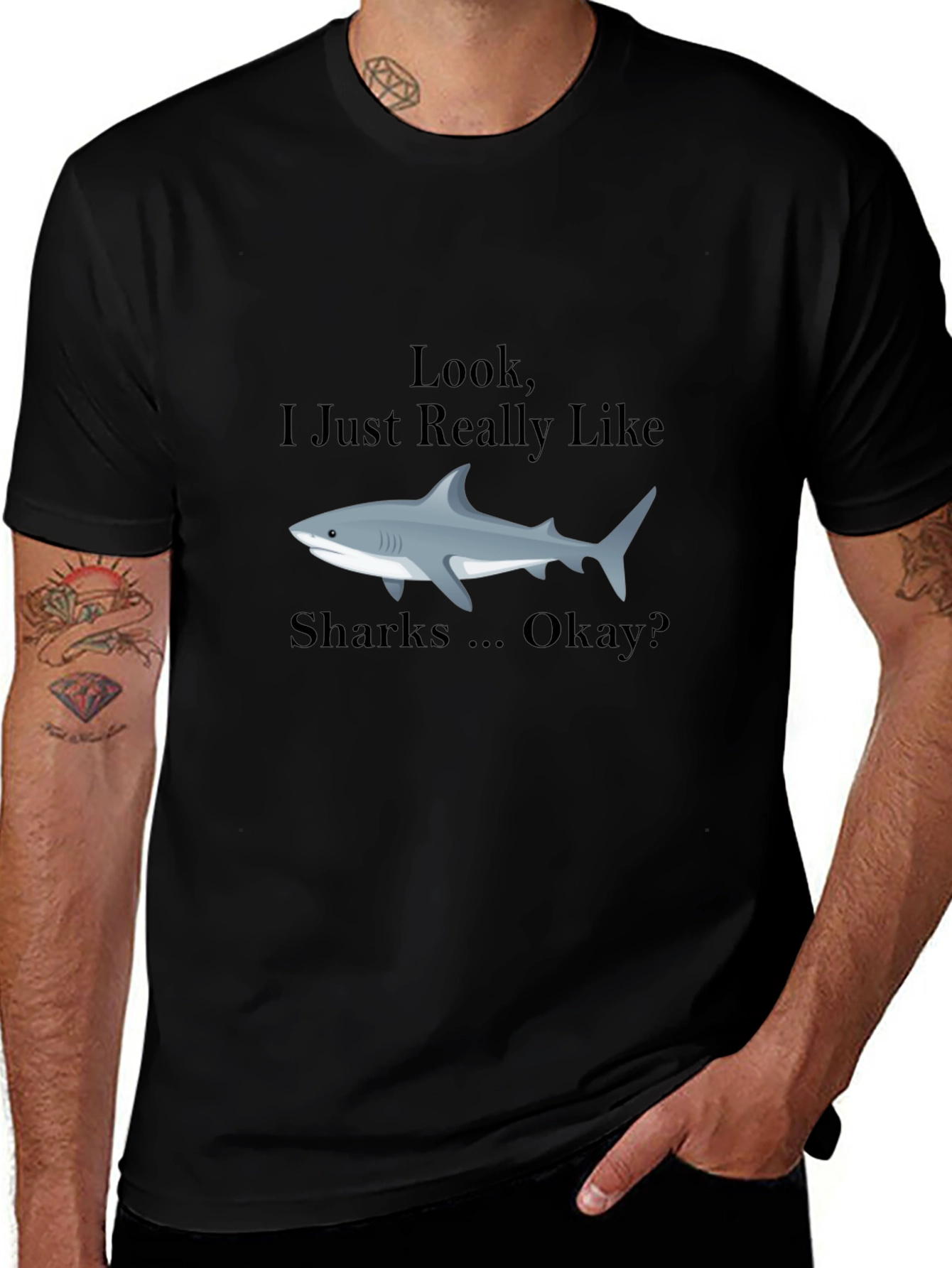 Shark Lover T-Shirt - Look I Just Really Like Sharks