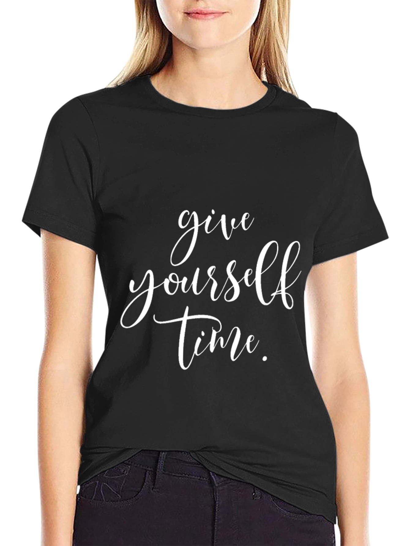 Give Yourself Time Graphic T-Shirt - Black