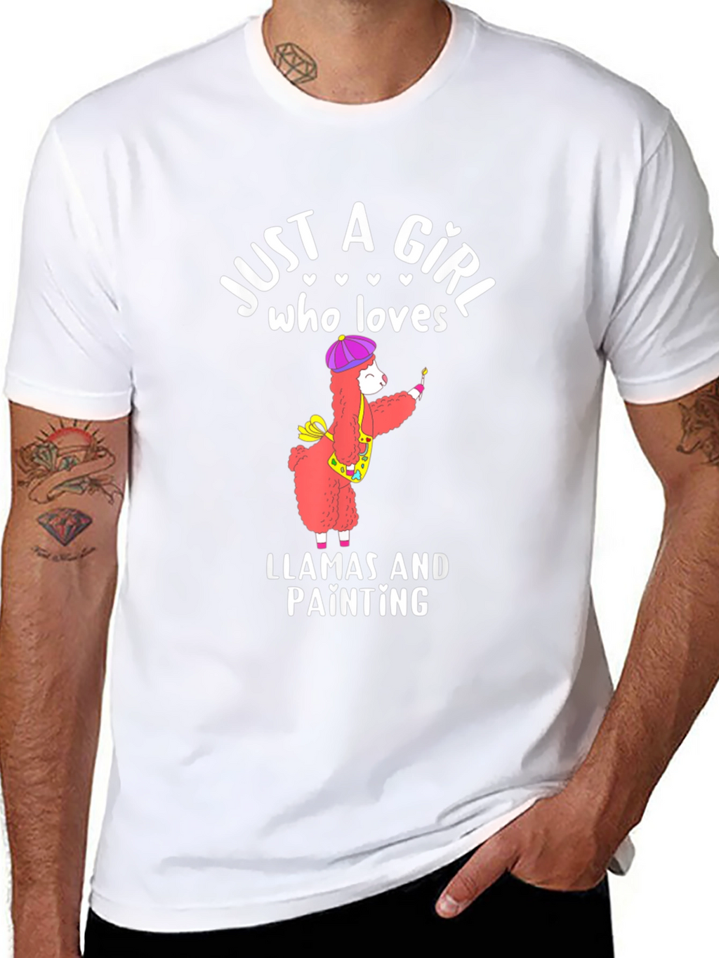 Just a Girl Who Loves Llamas and Painting T-Shirt