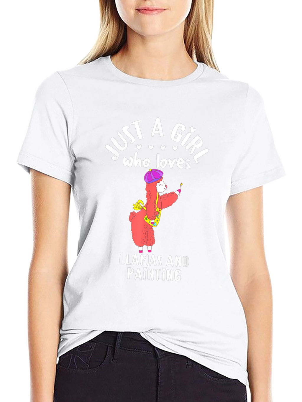 Just a Girl Who Loves Llamas and Painting T-Shirt
