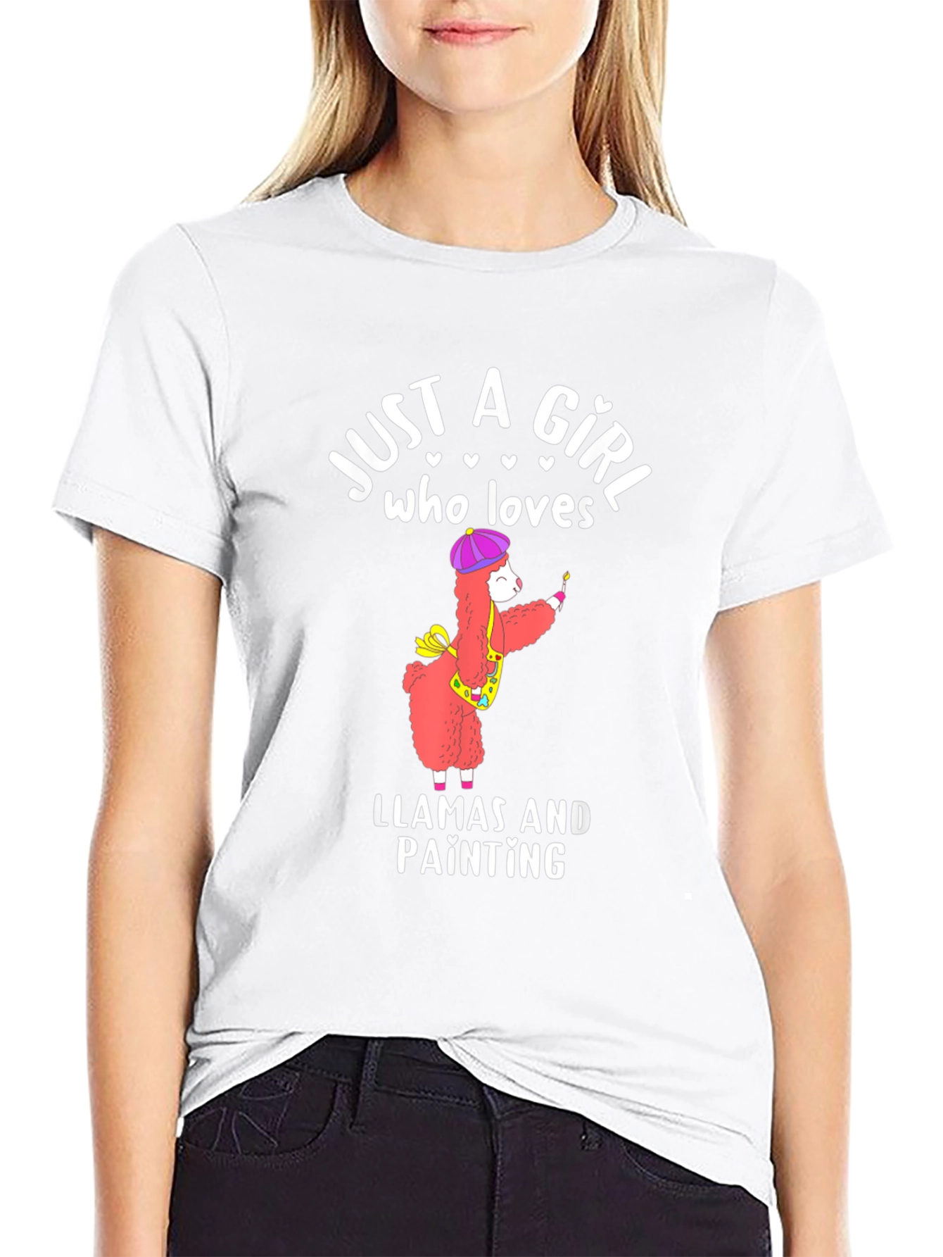 Just a Girl Who Loves Llamas and Painting T-Shirt