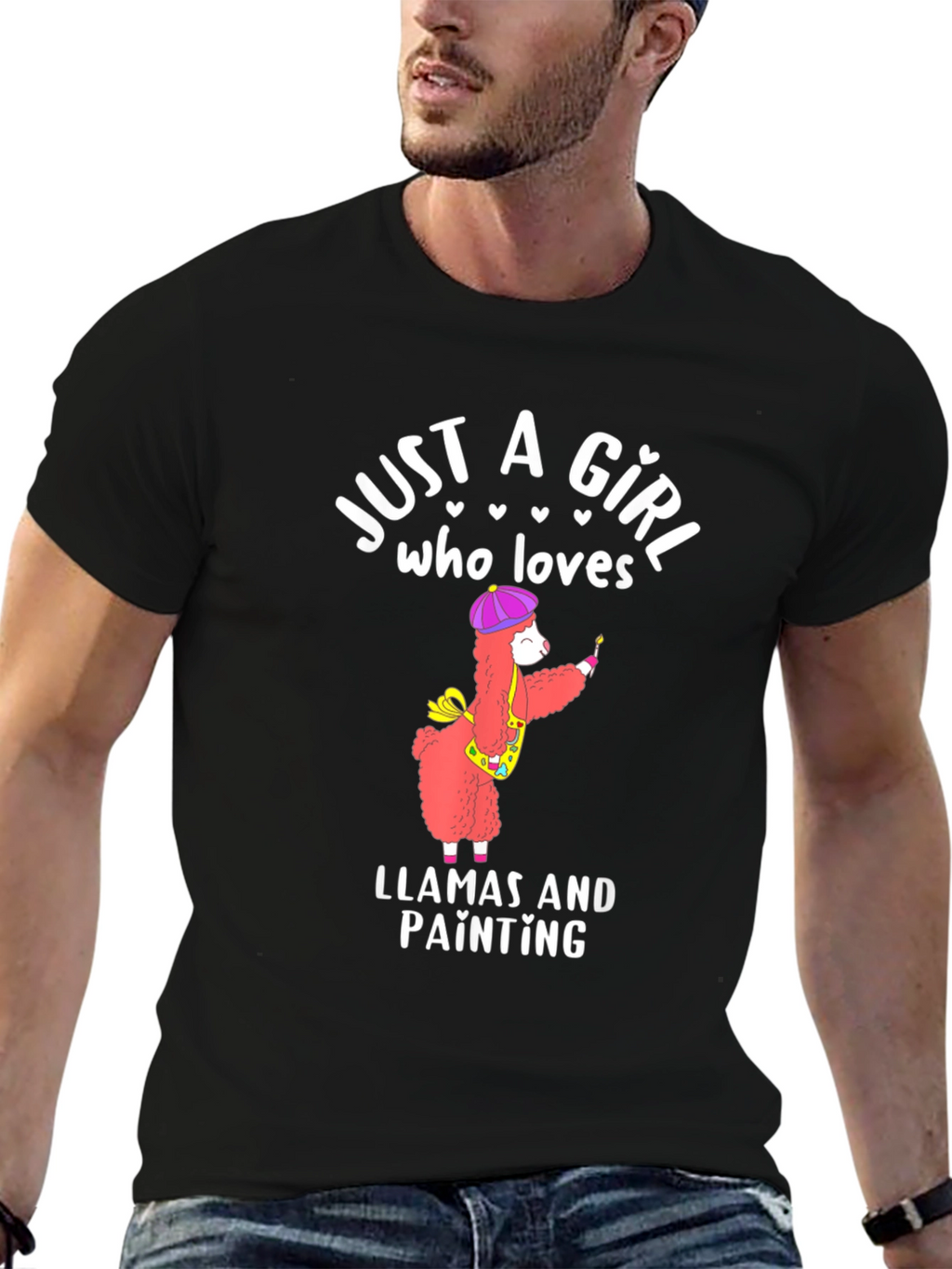 Just a Girl Who Loves Llamas and Painting T-Shirt