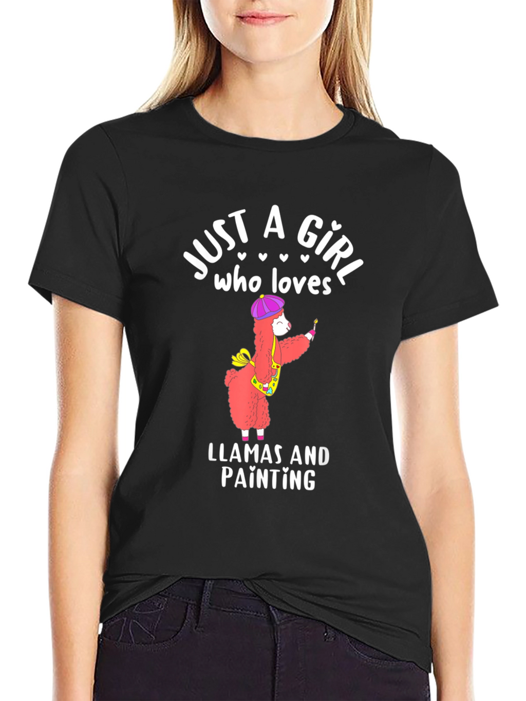 Just a Girl Who Loves Llamas and Painting T-Shirt