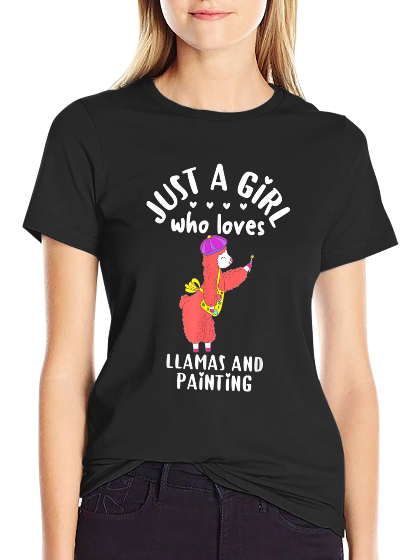 Just a Girl Who Loves Llamas and Painting T-Shirt