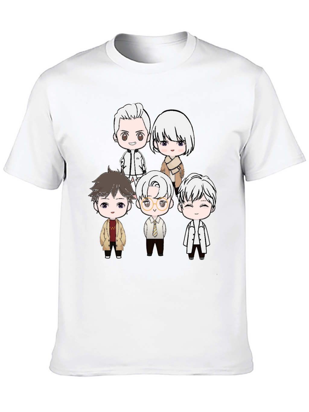 Anime Character Print Black T-Shirt