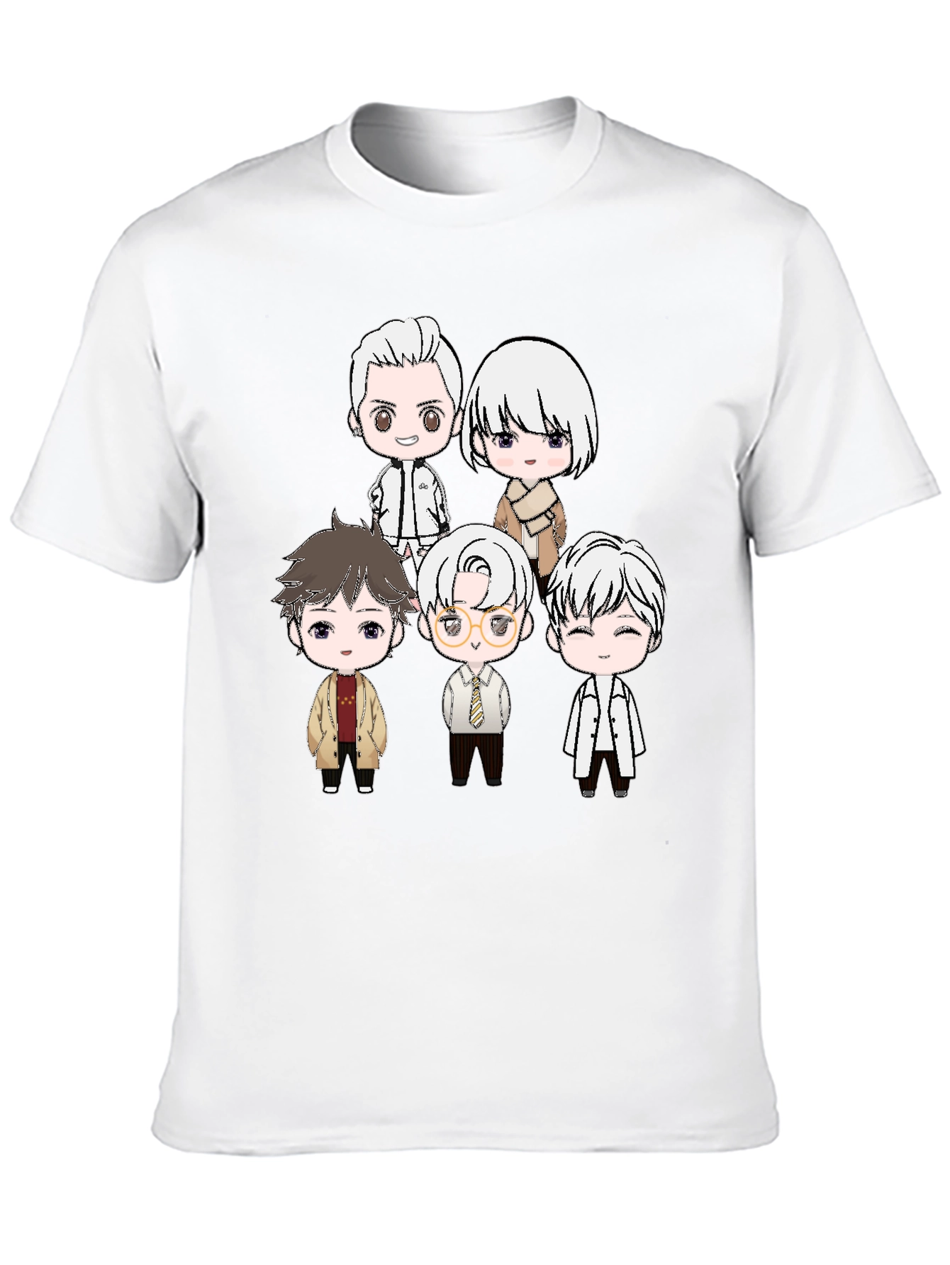 Anime Character Print Black T-Shirt