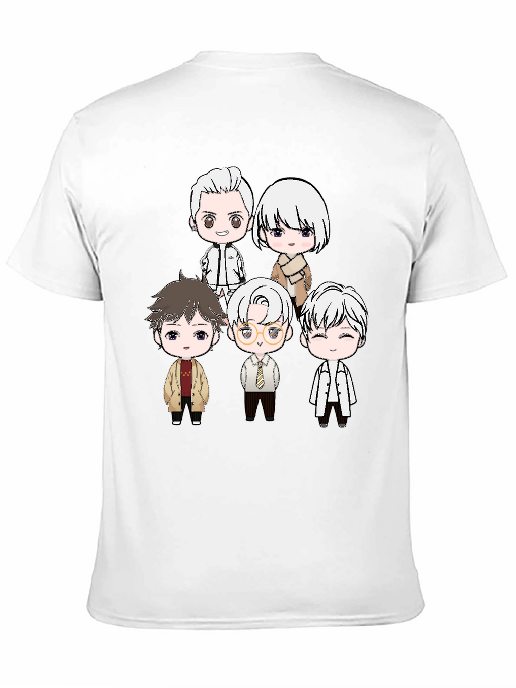 Anime Character Print Black T-Shirt