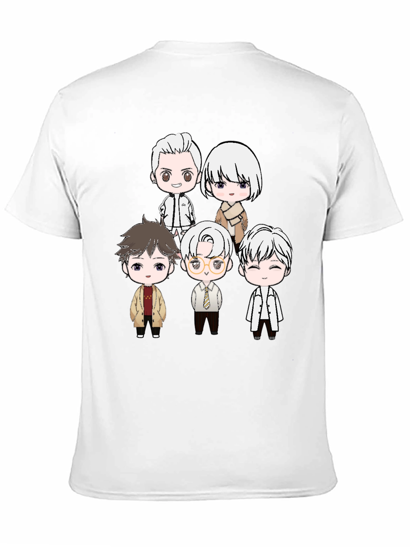 Anime Character Print Black T-Shirt