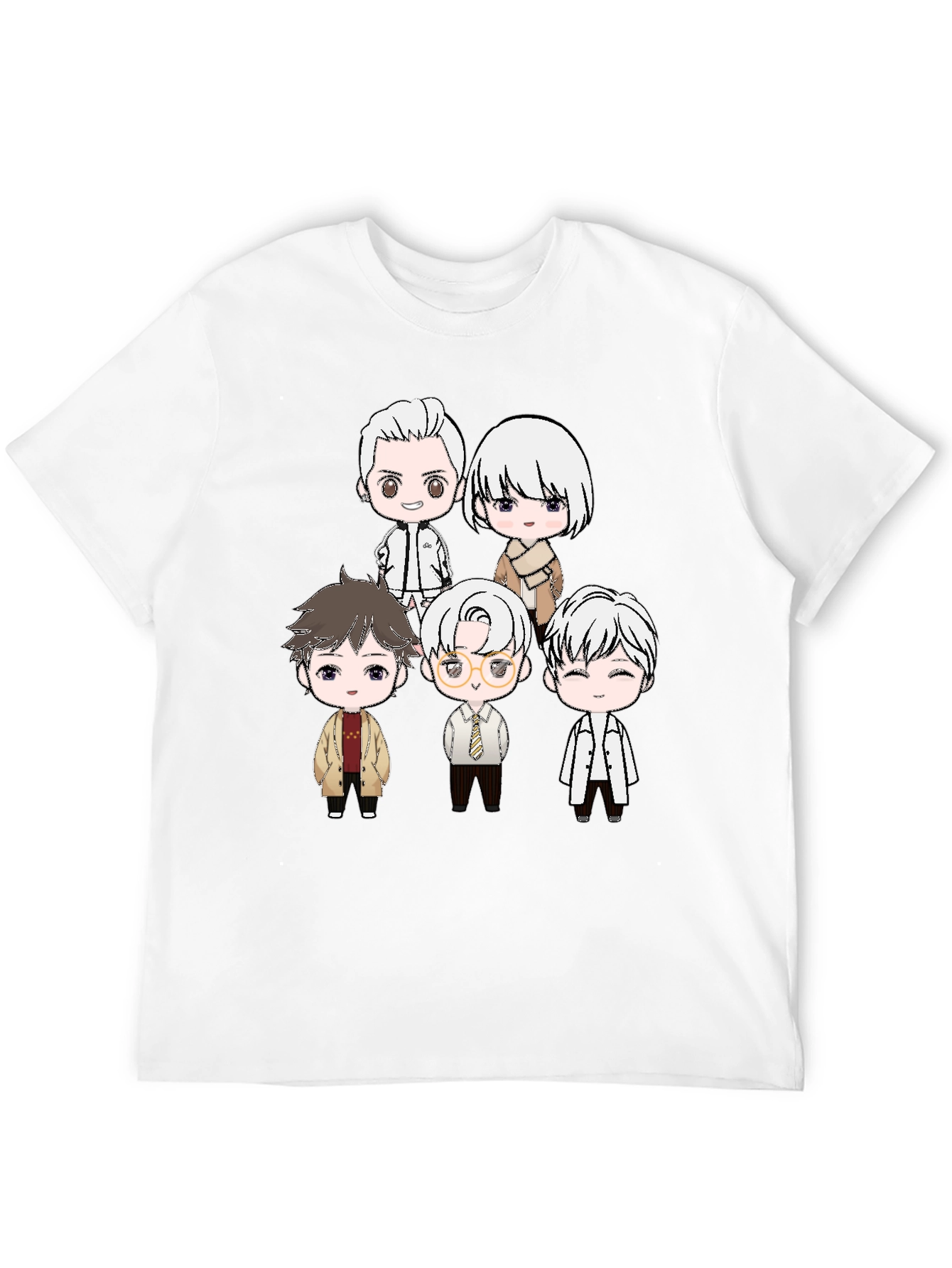Anime Character Print Black T-Shirt