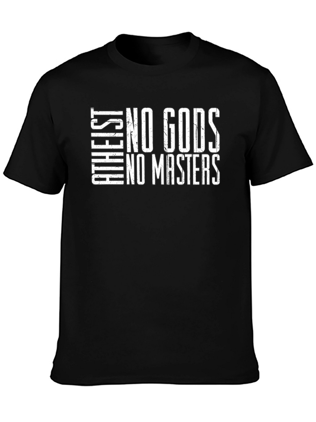 Atheist No Gods No Masters Black T-Shirt