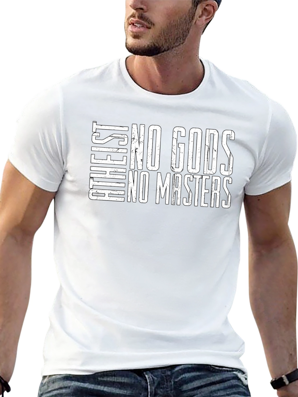 Atheist No Gods No Masters Black T-Shirt