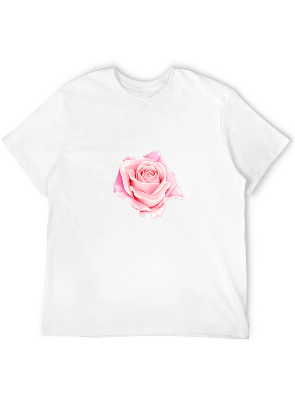 Black T-Shirt with Rose Design