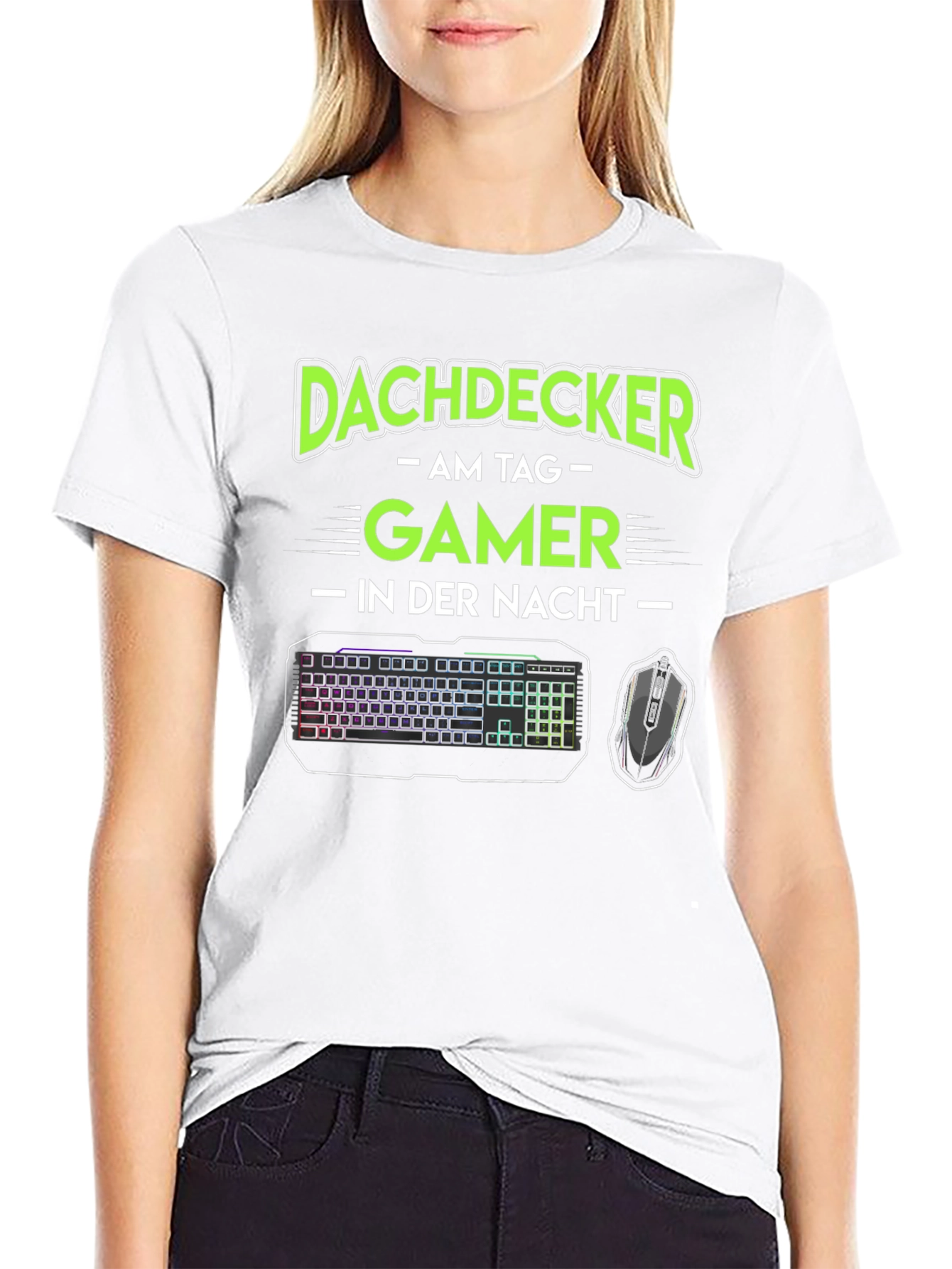 Dachdecker Gamer Black T-Shirt