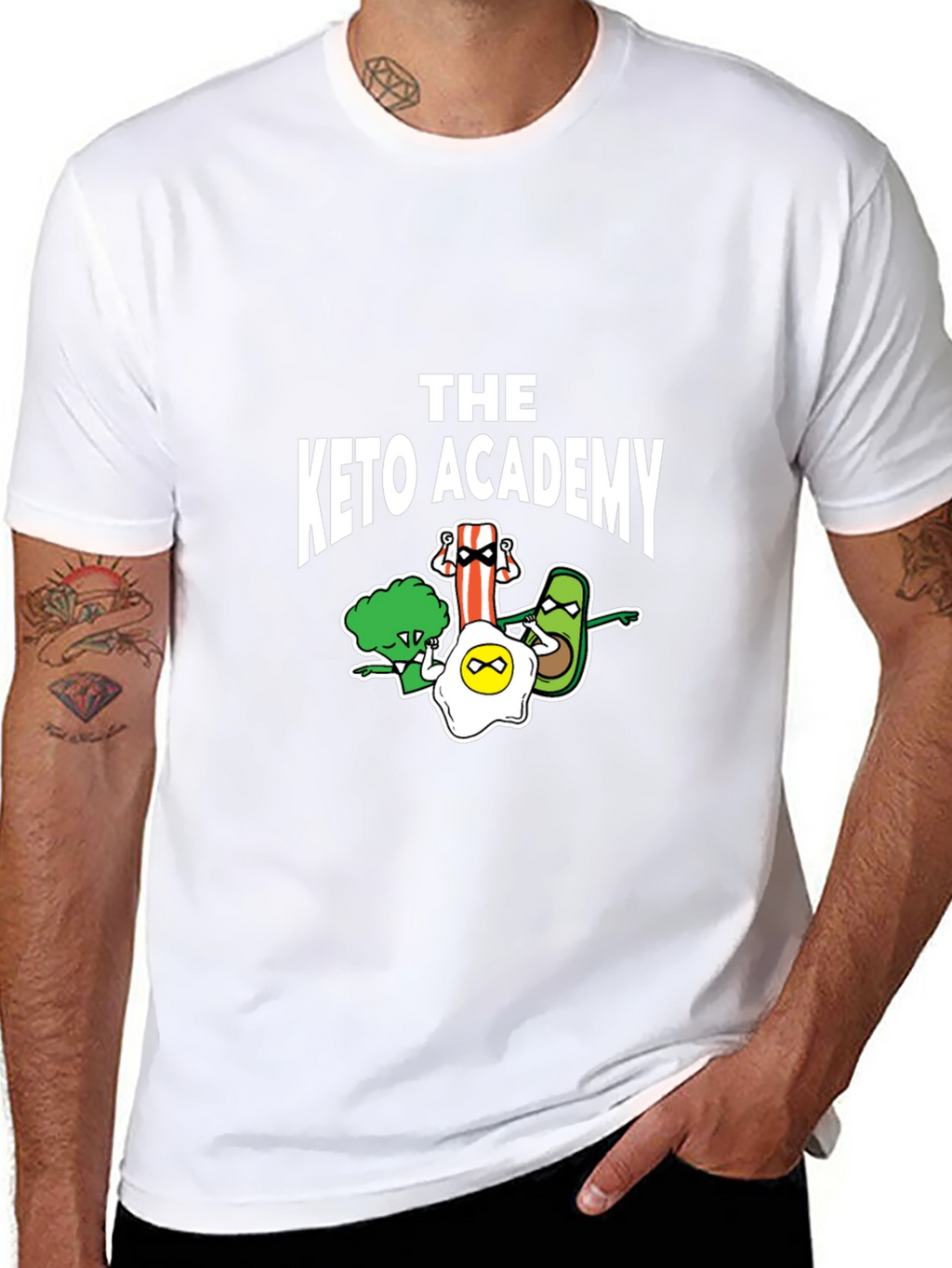 The Keto Academy T-Shirt - Cartoon Food Design