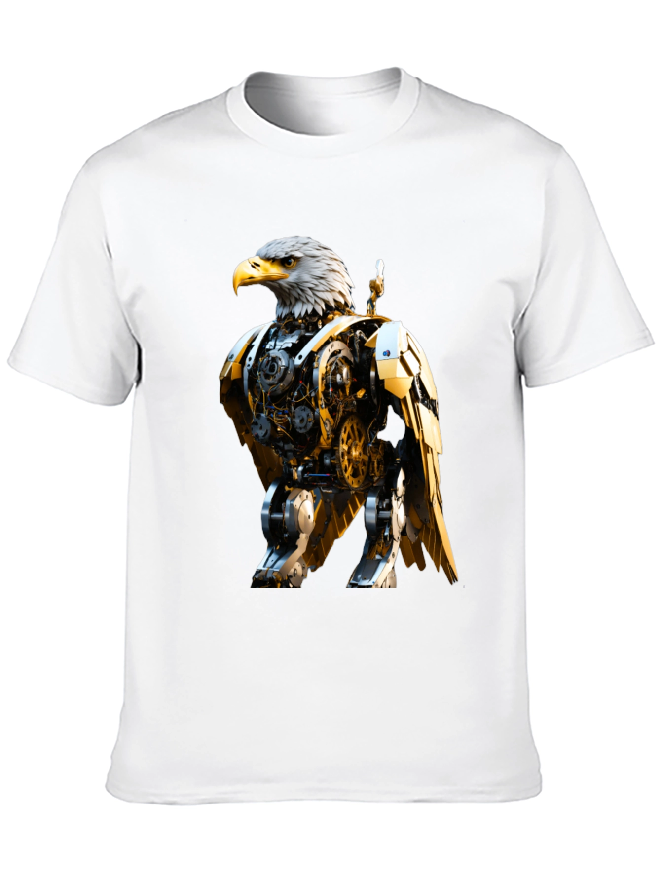 Steampunk Eagle Graphic Tee - Bold Robotic Design