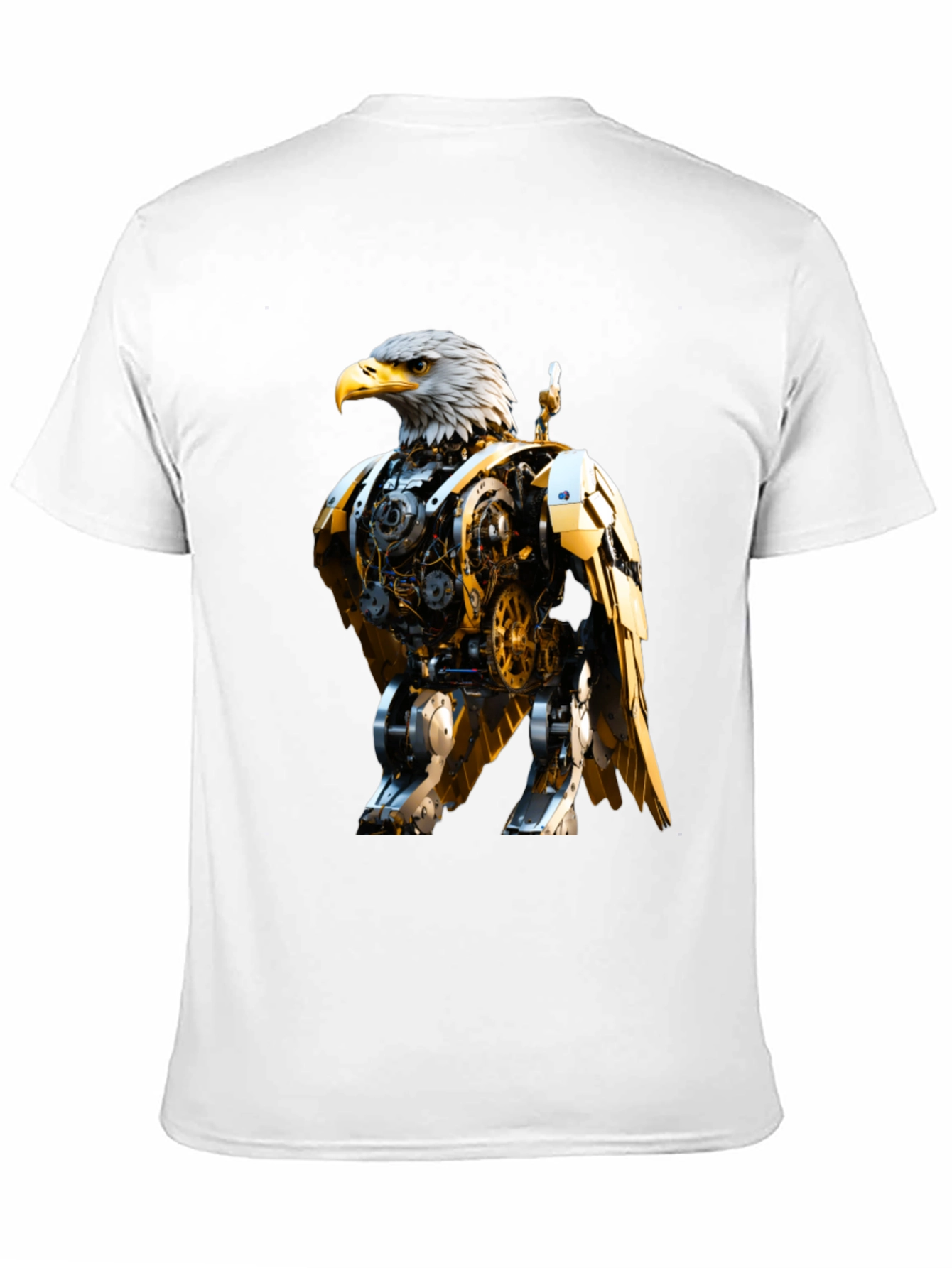 Steampunk Eagle Graphic Tee - Bold Robotic Design