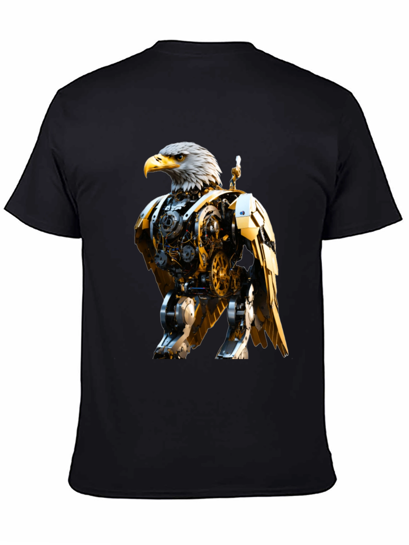 Steampunk Eagle Graphic Tee - Bold Robotic Design
