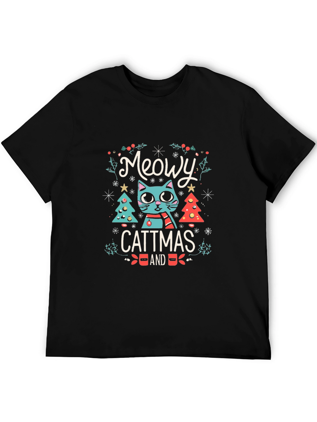 Meowy Cattmas T-Shirt - Festive Holiday Cat Tee
