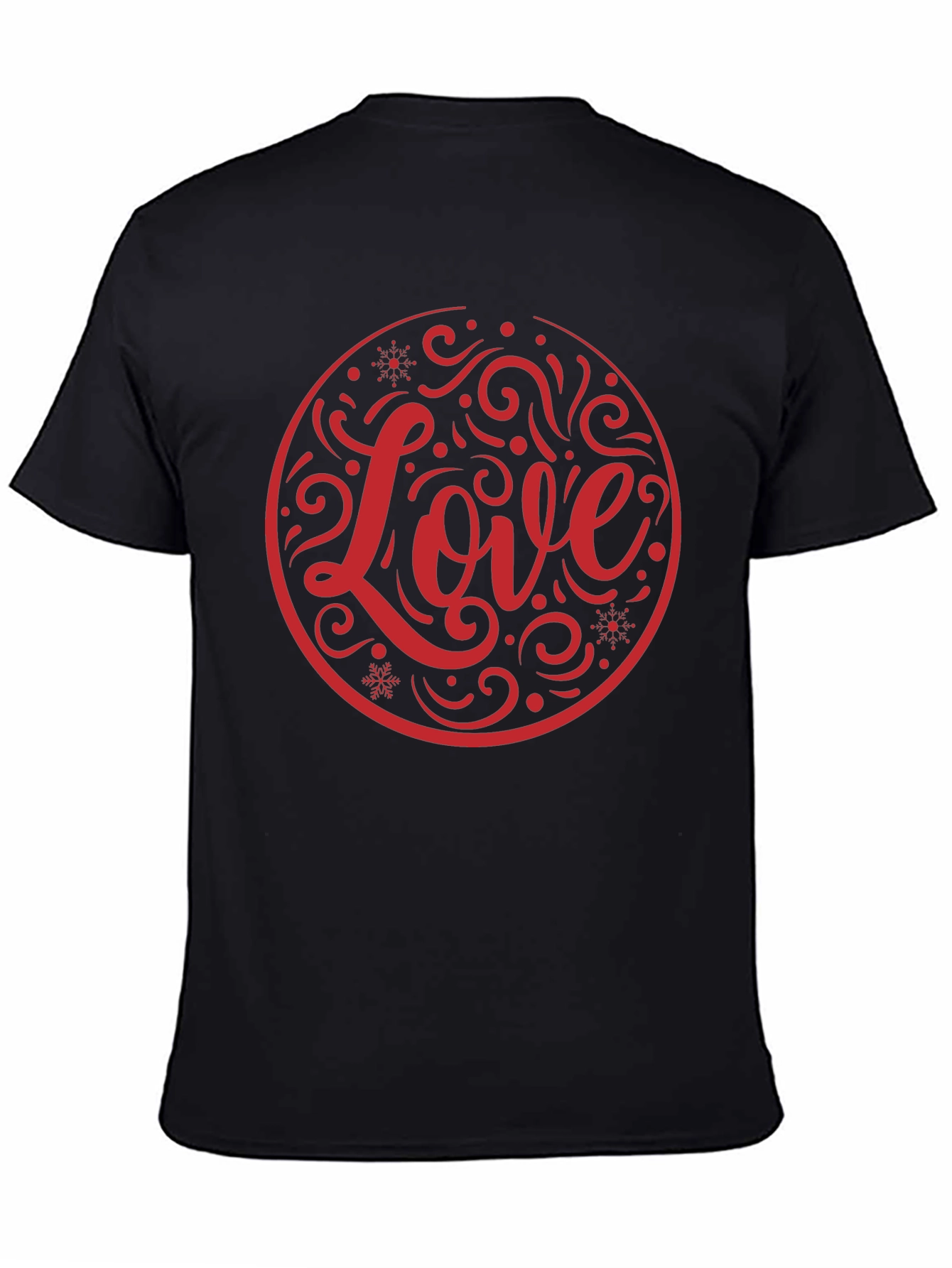 Love Circle Graphic Black T-Shirt