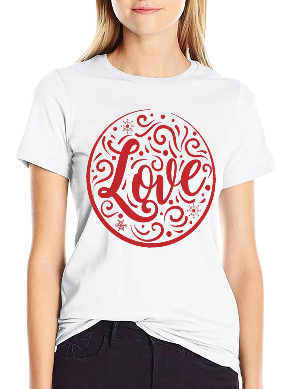 Love Circle Graphic Black T-Shirt