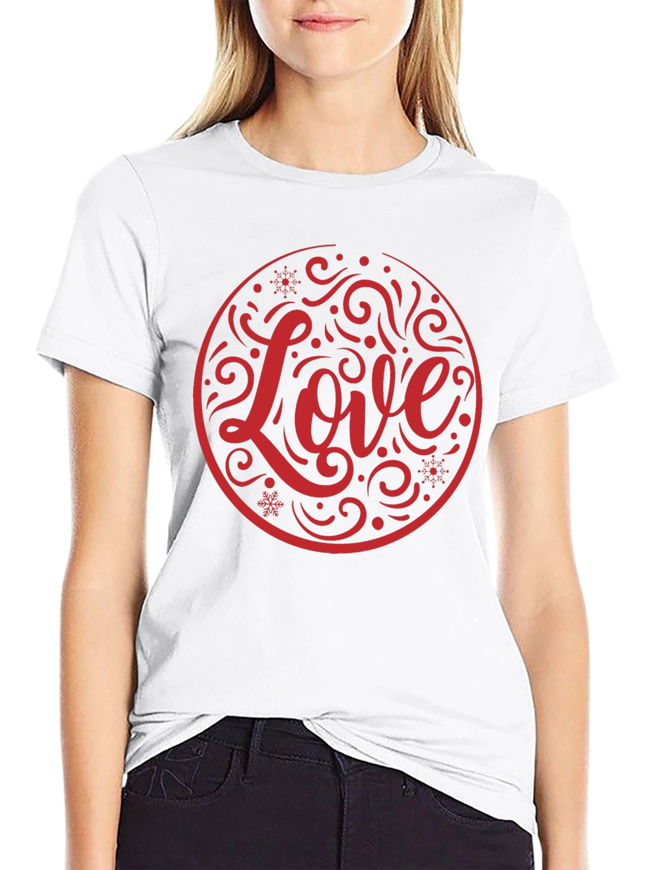 Love Circle Graphic Black T-Shirt