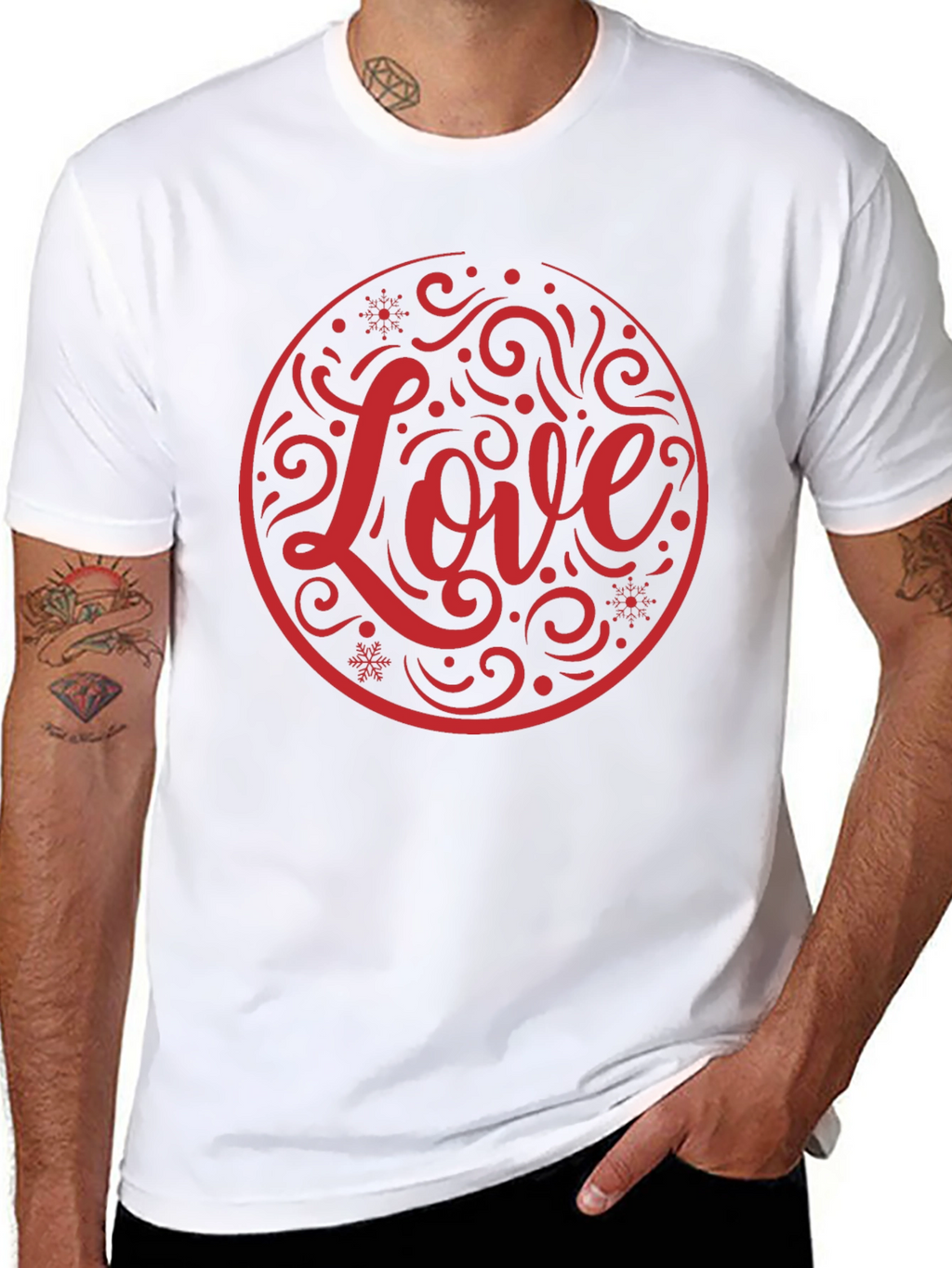 Love Circle Graphic Black T-Shirt