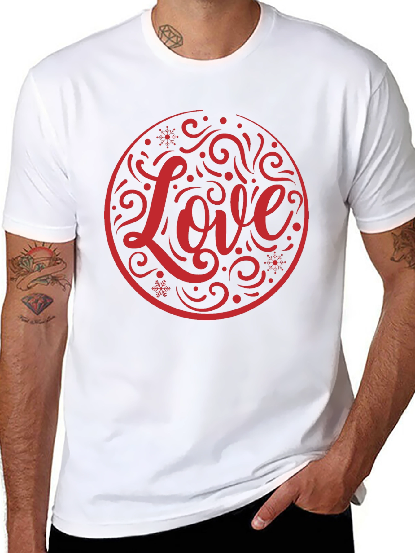 Love Circle Graphic Black T-Shirt