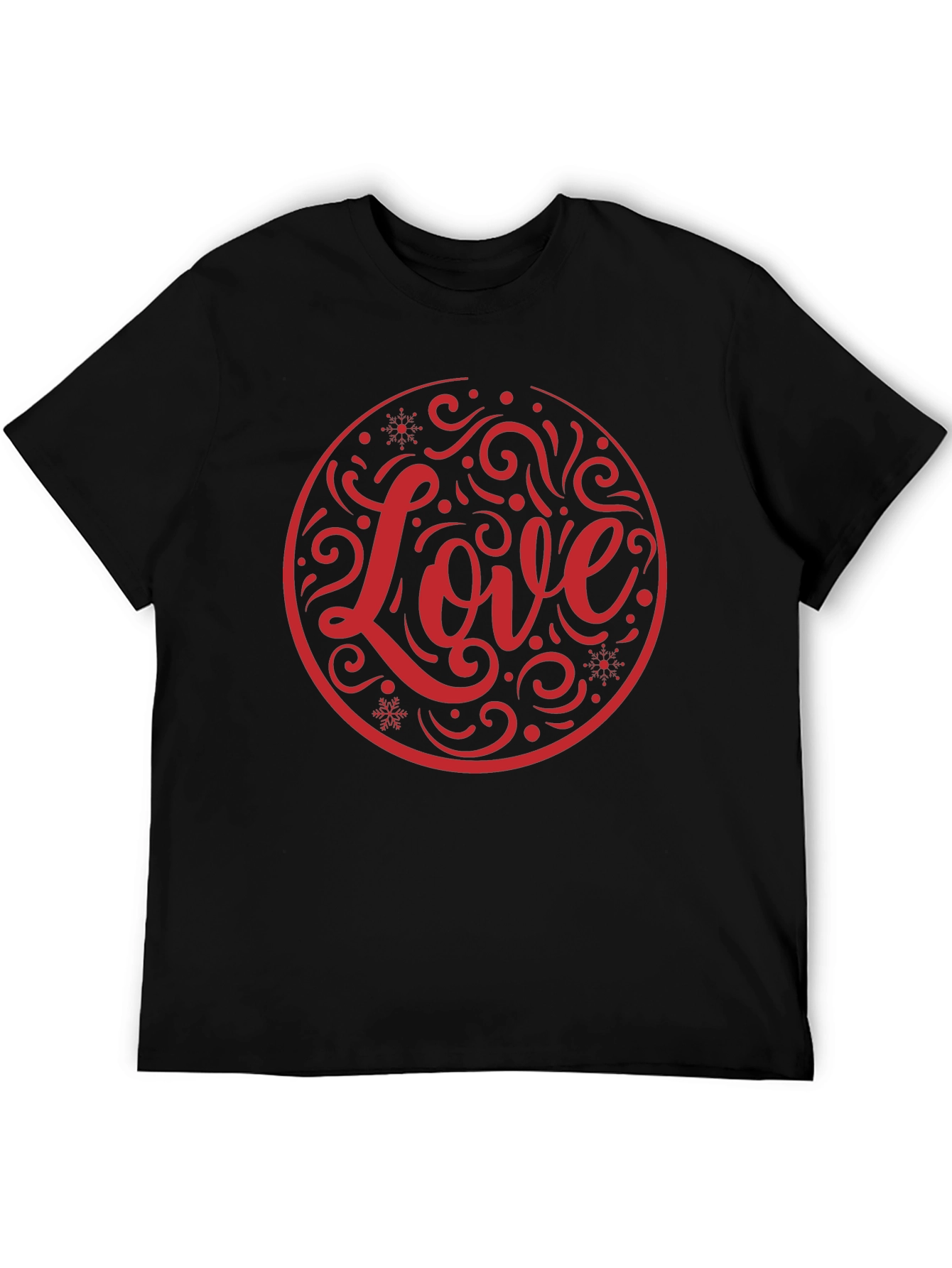 Love Circle Graphic Black T-Shirt