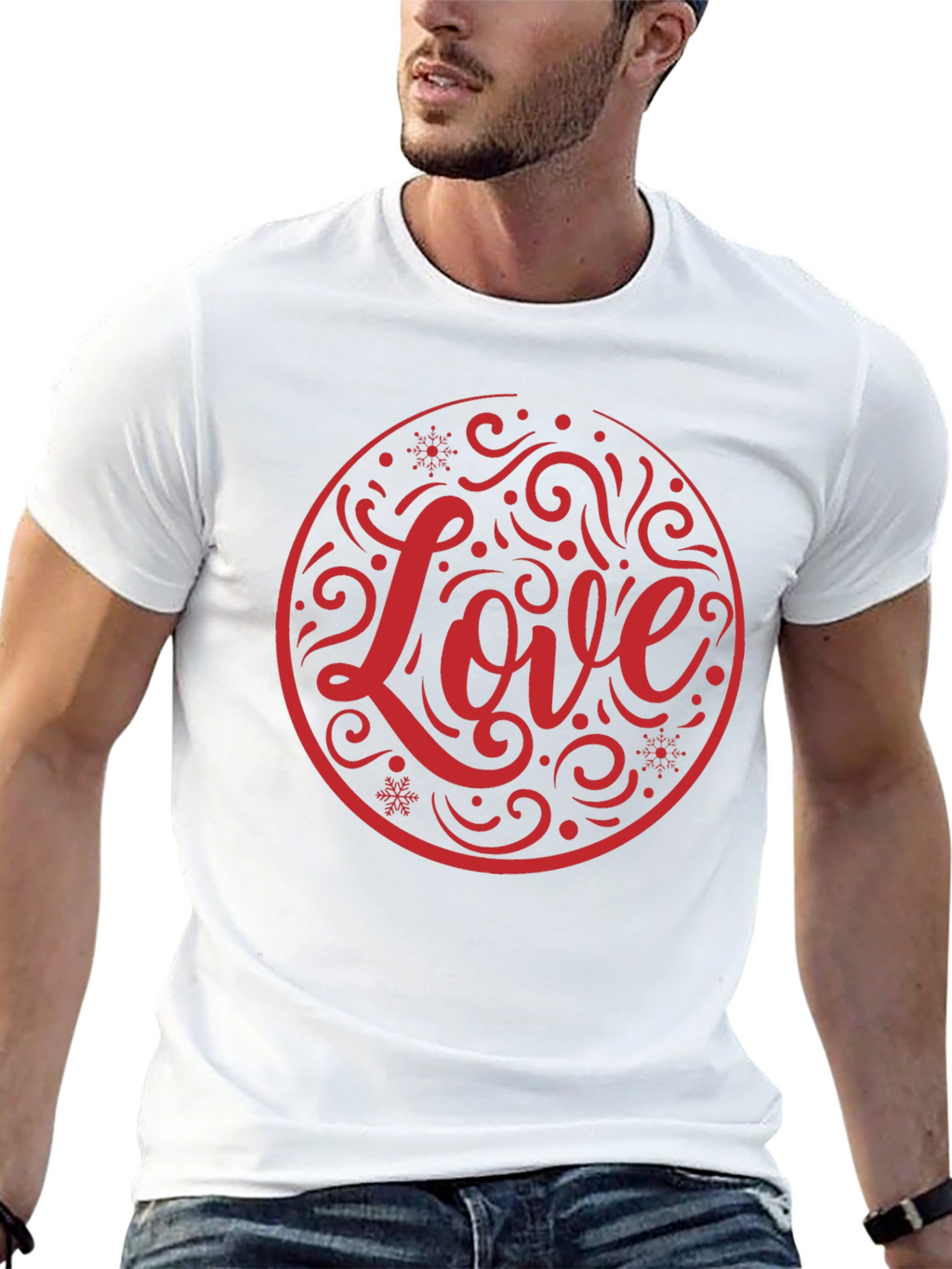 Love Circle Graphic Black T-Shirt