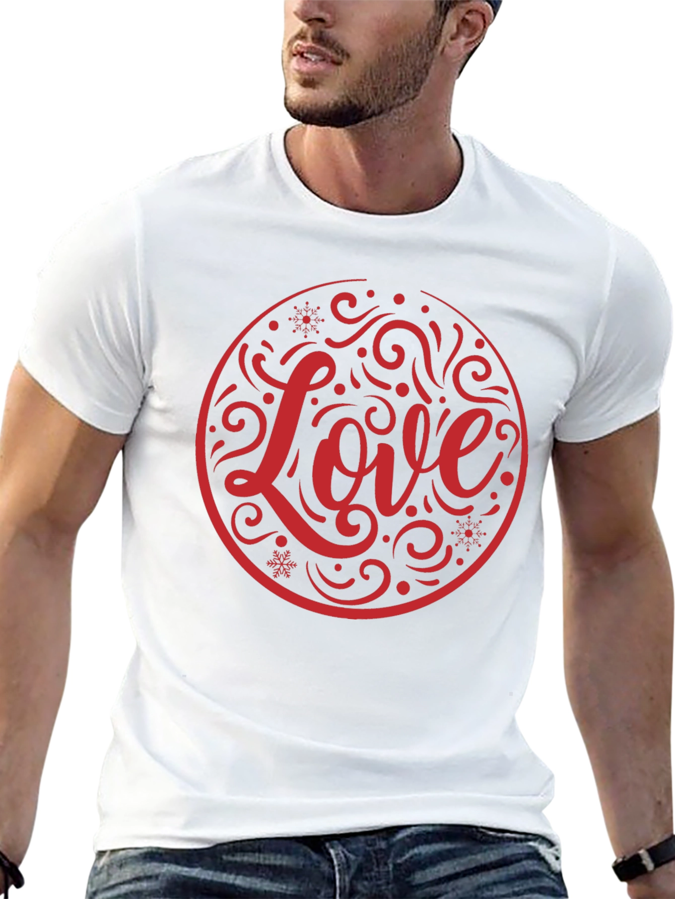 Love Circle Graphic Black T-Shirt