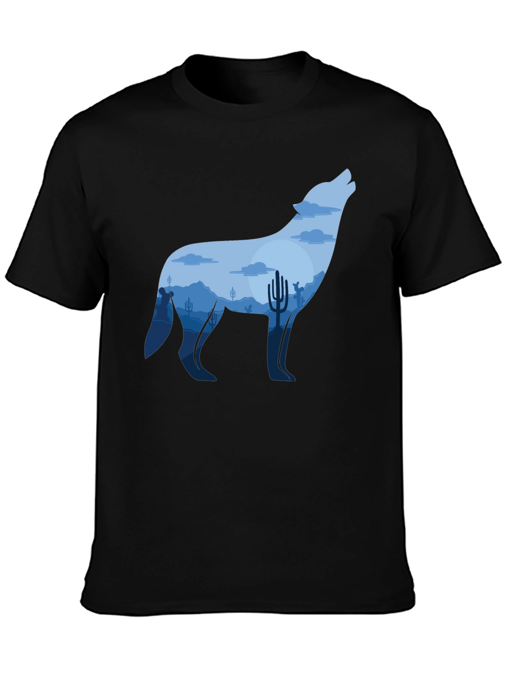 Wolf Desert Graphic Tee - Mens Black T-Shirt