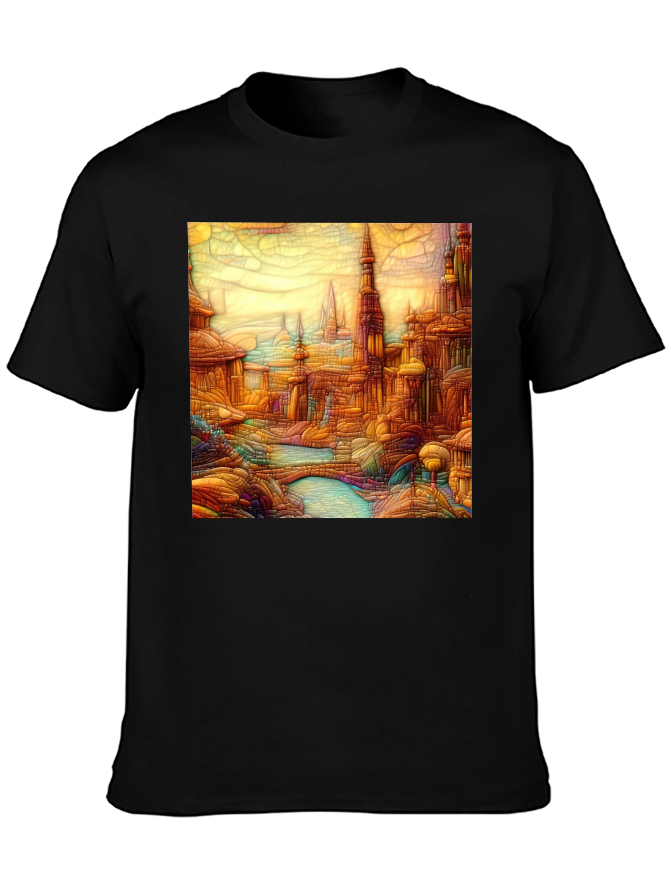 Cityscape Art Black T-Shirt