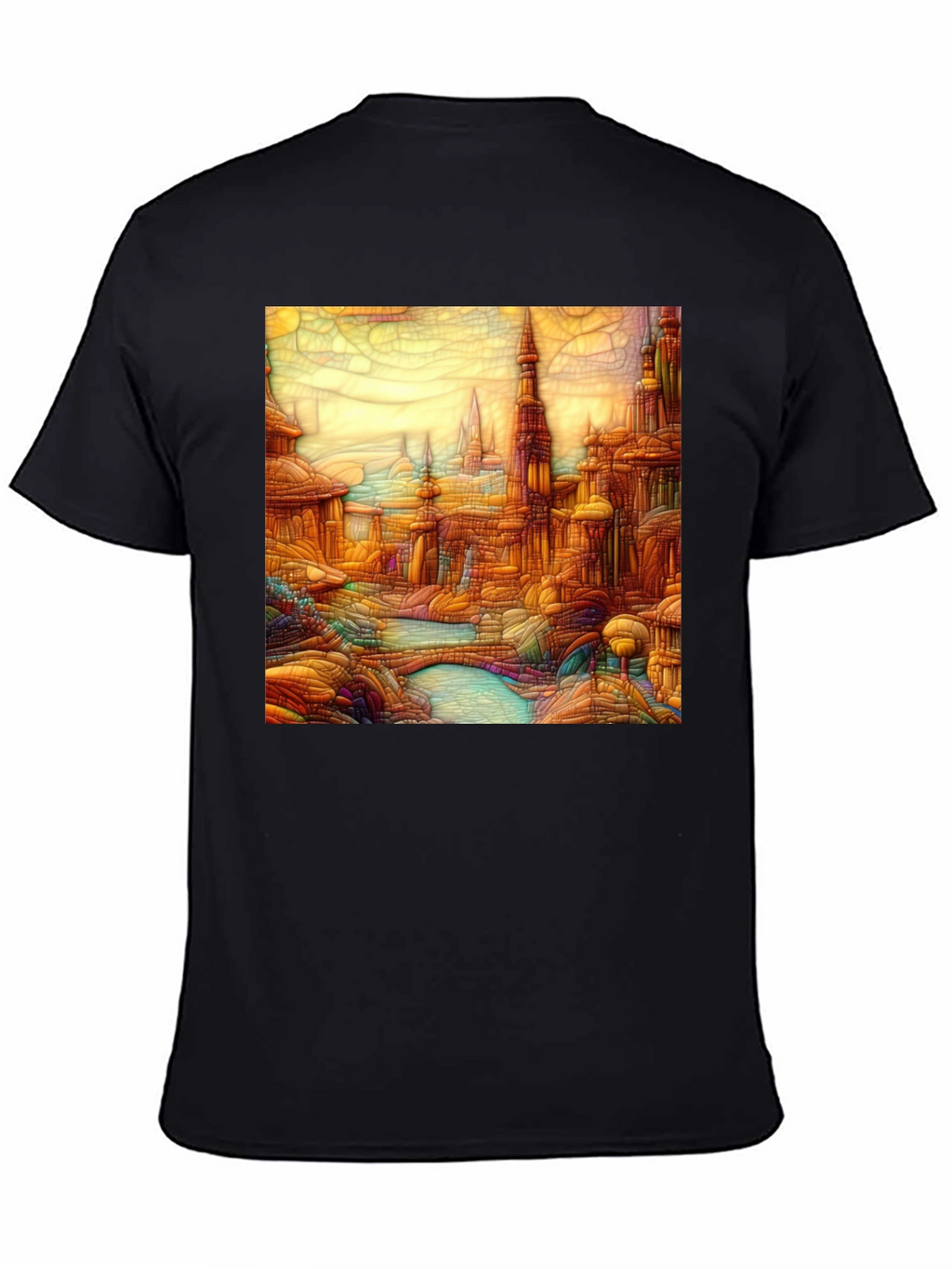Cityscape Art Black T-Shirt