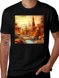 Cityscape Art Black T-Shirt