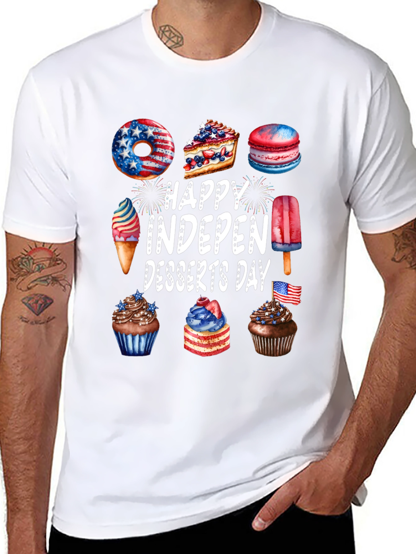 Happy Indepen-Desserts Day Patriotic T-Shirt