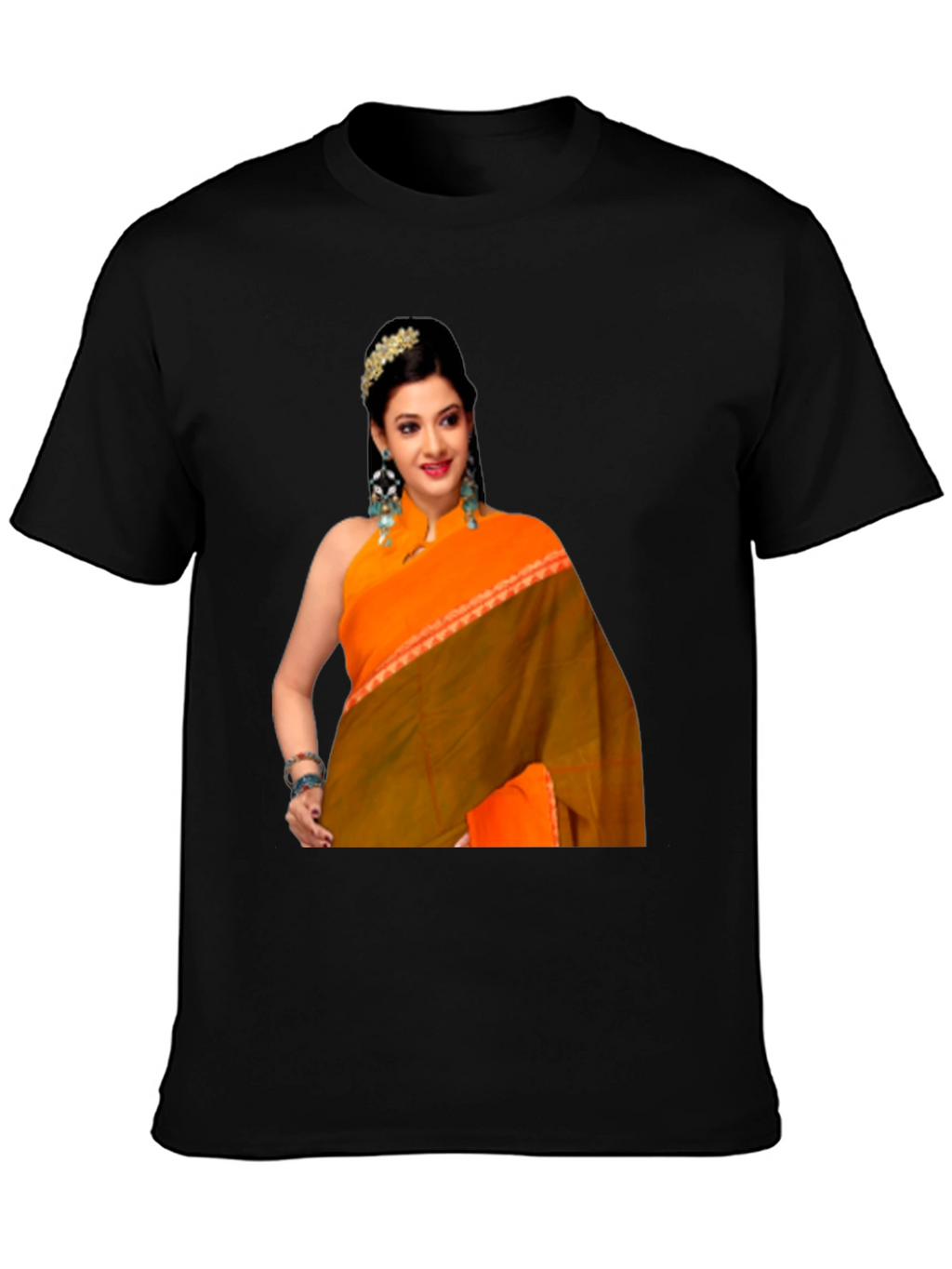 Woman in Saree Graphic T-Shirt