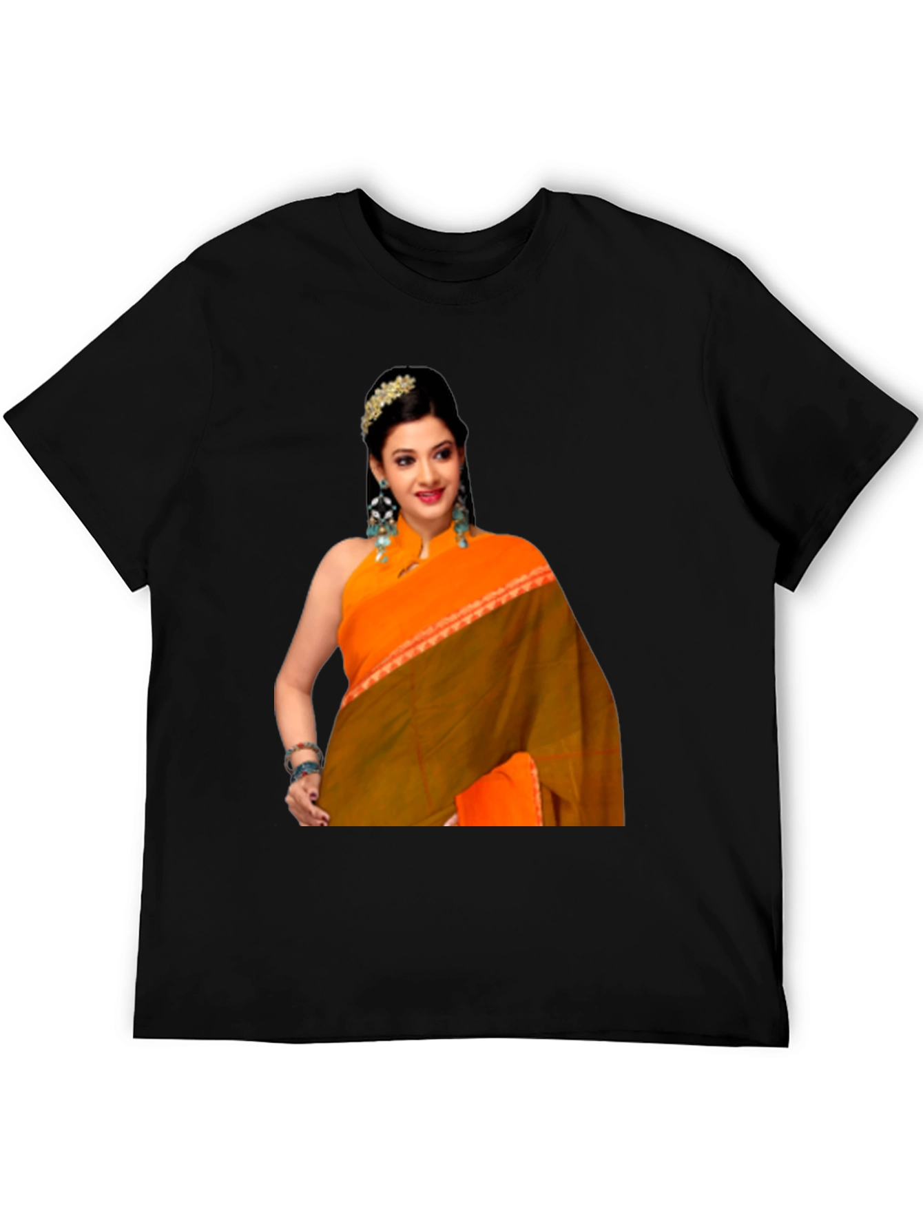 Woman in Saree Graphic T-Shirt
