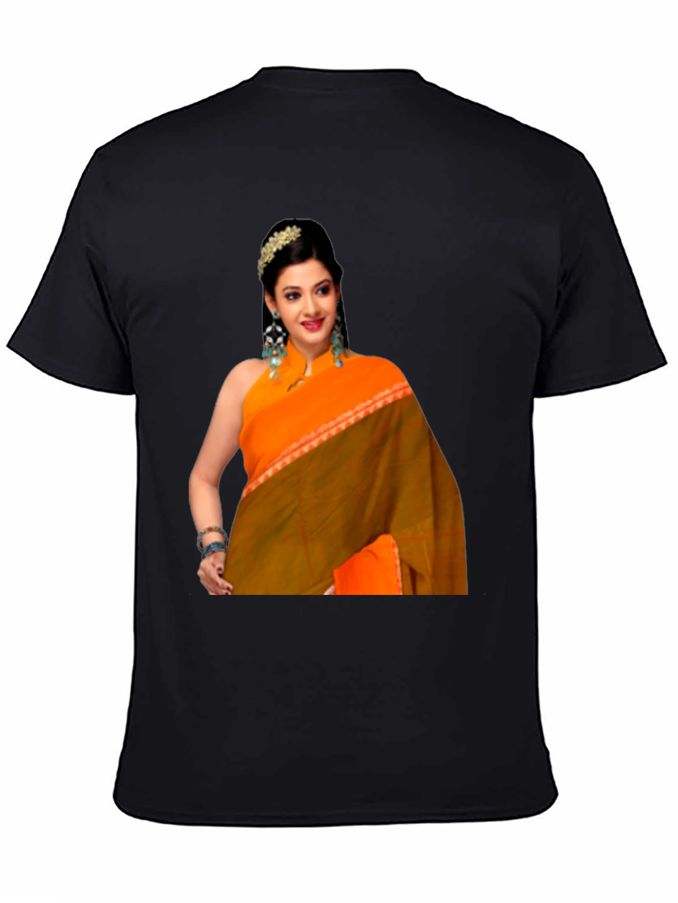 Woman in Saree Graphic T-Shirt