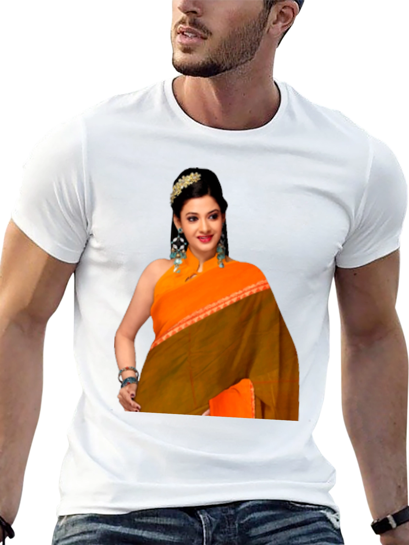 Woman in Saree Graphic T-Shirt