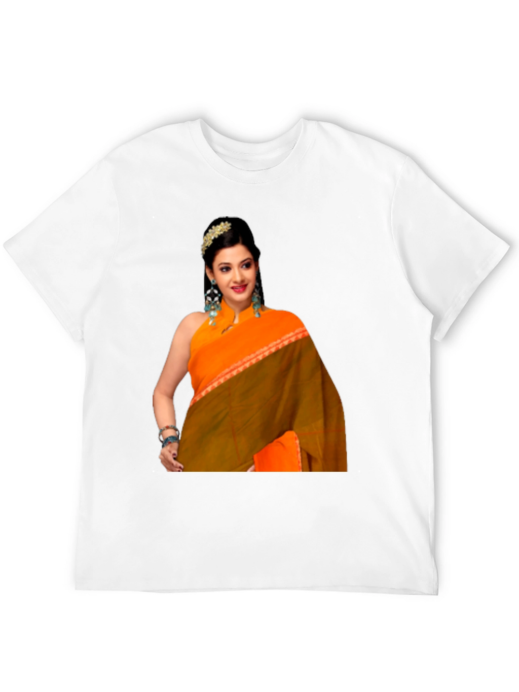 Woman in Saree Graphic T-Shirt