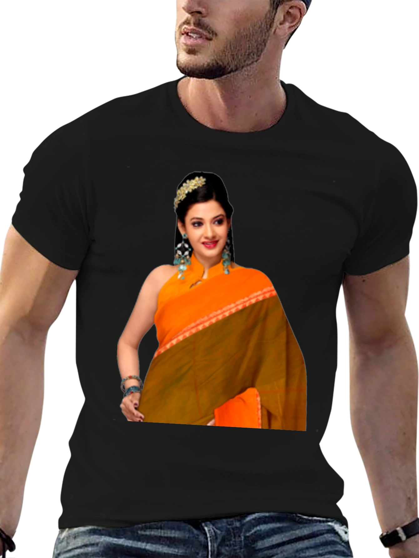 Woman in Saree Graphic T-Shirt