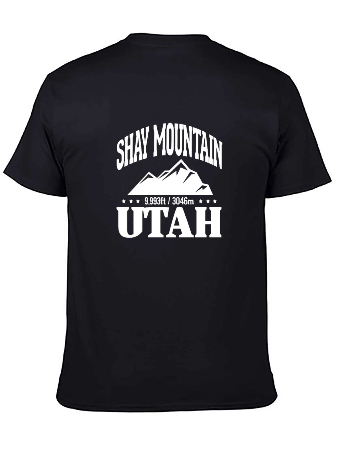 Shay Mountain Utah T-Shirt Black Cotton Graphic Tee