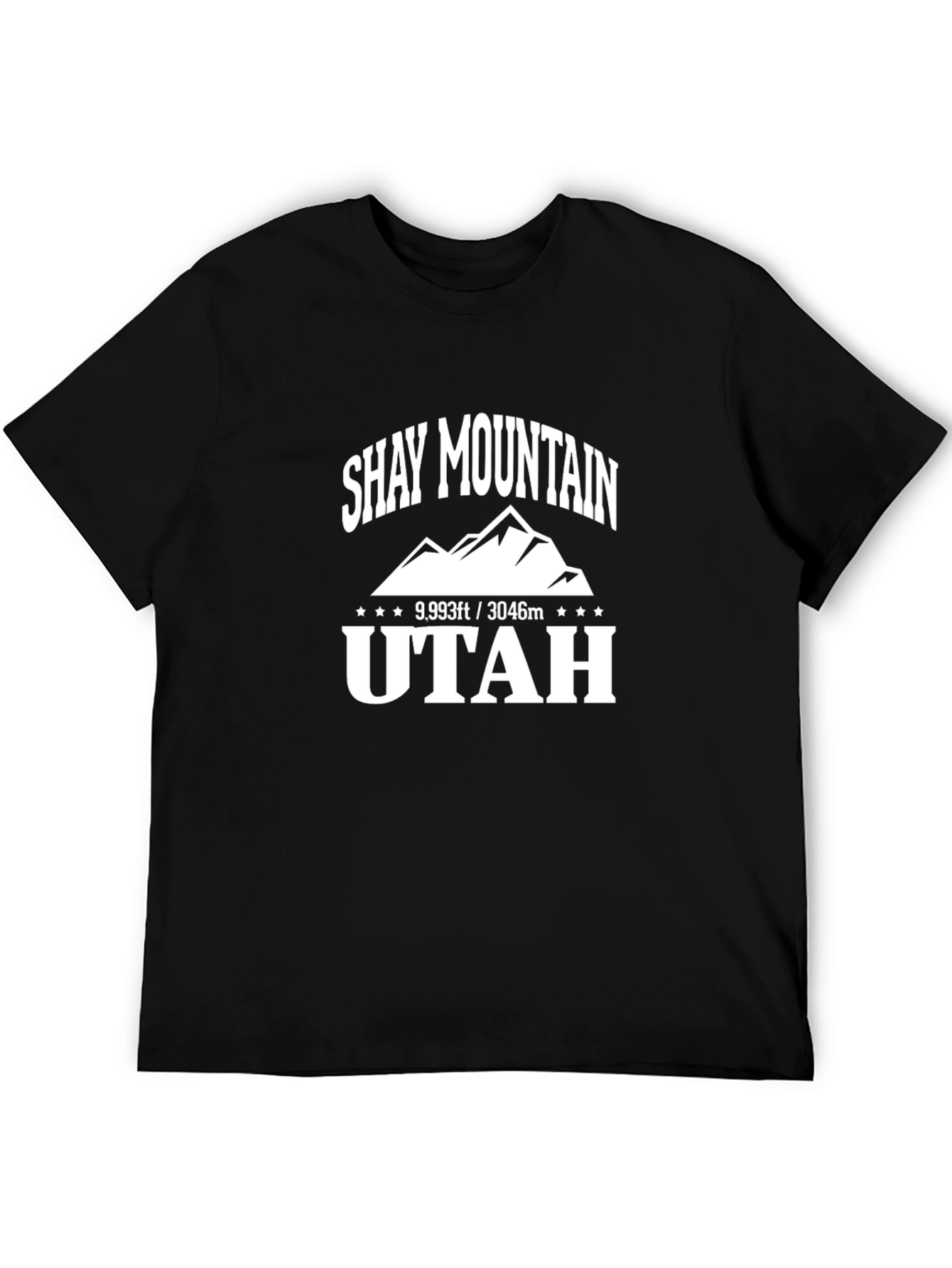 Shay Mountain Utah T-Shirt Black Cotton Graphic Tee