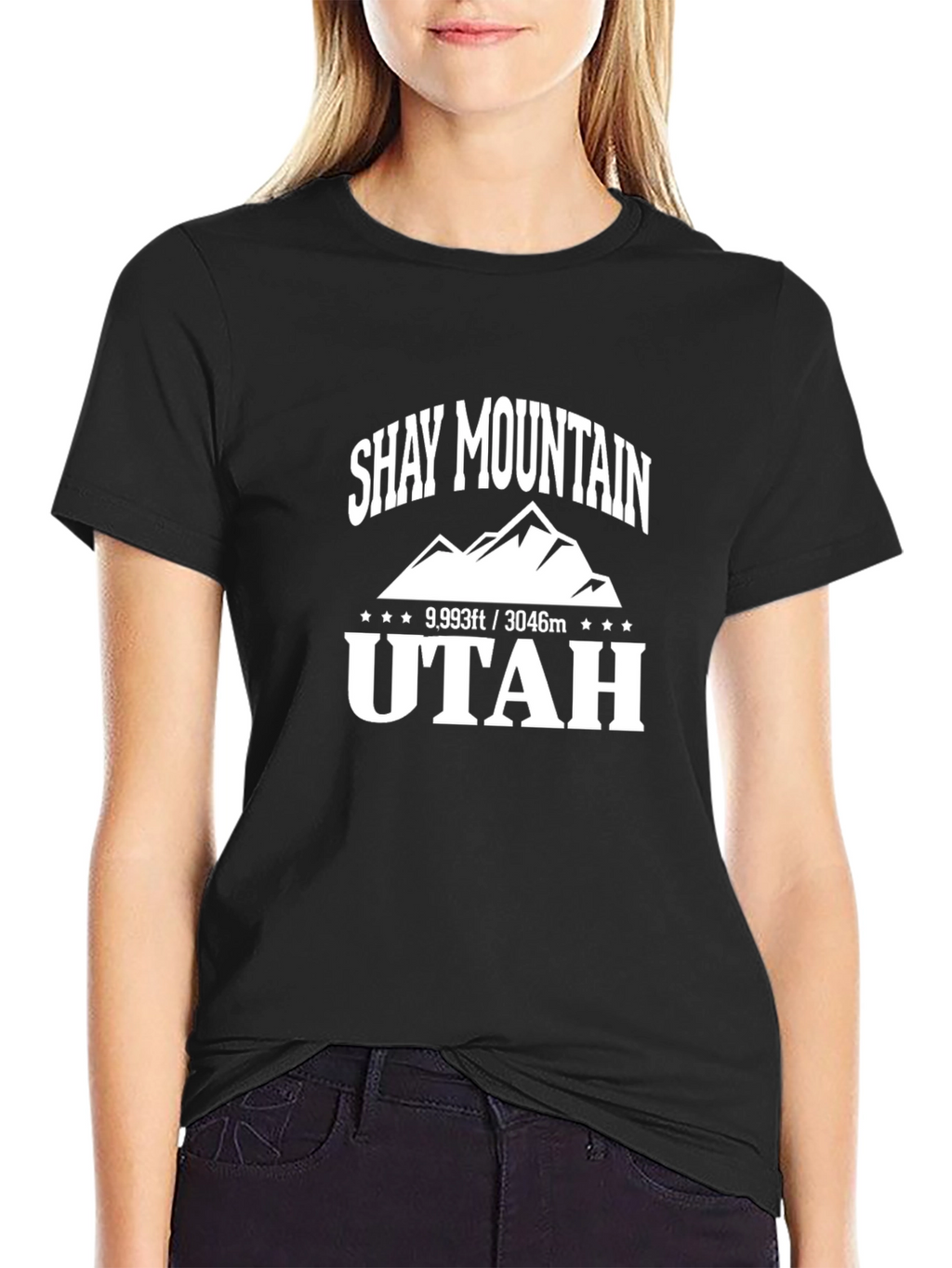 Shay Mountain Utah T-Shirt Black Cotton Graphic Tee
