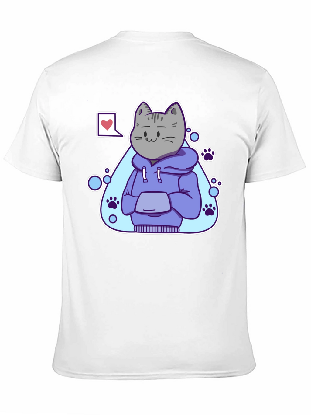 Cool Cat Hoodie Graphic Tee - Black T-Shirt